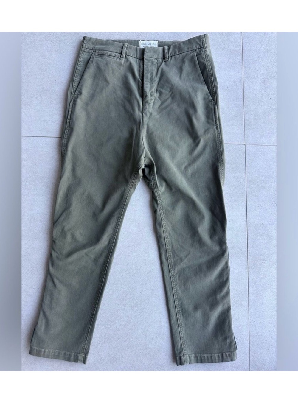 Nili Lotan Olive Green Cotton Chinos